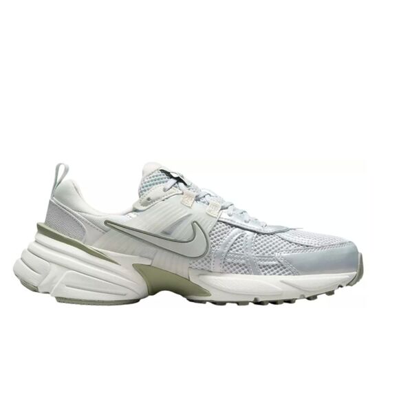 Nike V2K Run Sneakers Army Green Silver White Size 8 - Picture 1 of 7